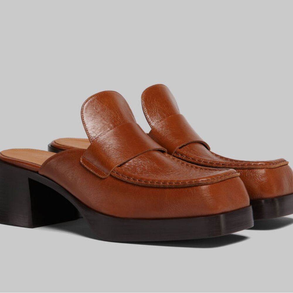 Marni Brown Leather Heeled Mule Size EU 38 - Picture 2 of 9
